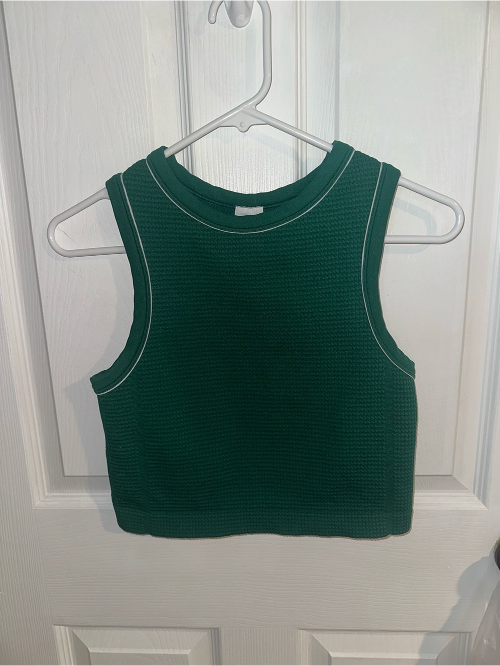 All In Motion Green Textured Crop Tank Top
